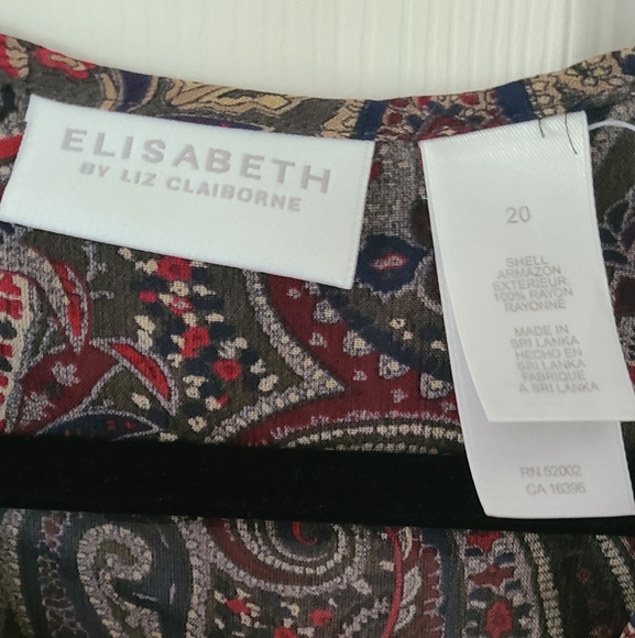 Elizabeth paisley ruffled blouse women's plus size 20 - Picture 2 of 5